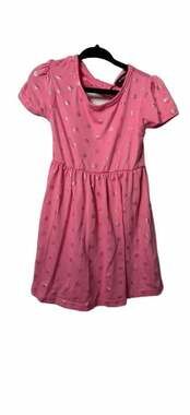 picapino Pink Gold Foil Flower Print Toddler Dress Size 3T_K28